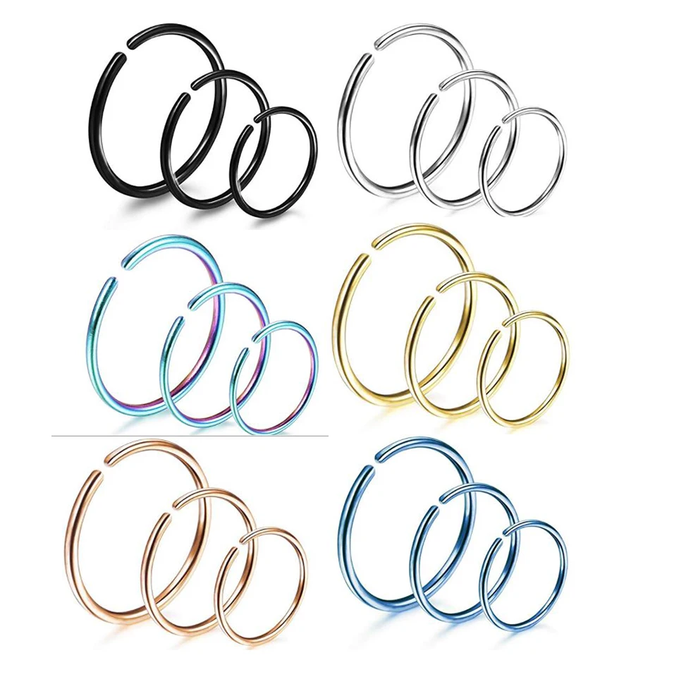 3 шт. сегментные кольца из нержавеющей стали для носа|Украшения тела| |