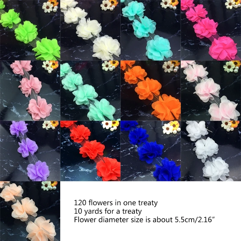 

Mixed Colour 3D Chiffon Cluster Flowers Bridal Wedding Dress Decroation Clothing Accessories Colourful DIY Tools