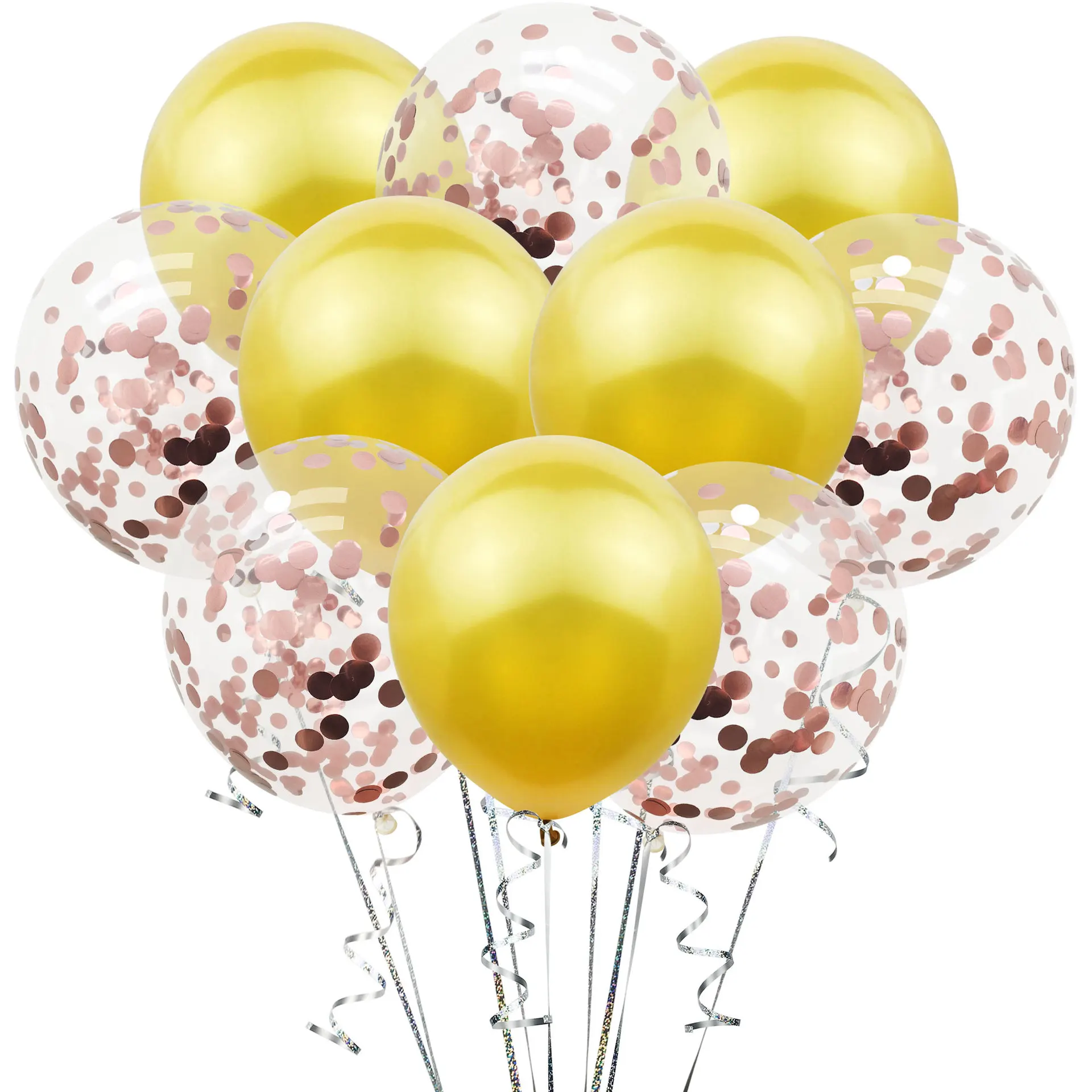 10pcs/lot 12inch Latex Balloons And Colored Confetti Birthday Party Decorations Mix Rose Wedding Decoration Balloon | Дом и сад