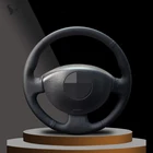 Черная искусственная кожа ручная строчка чехол рулевого колеса автомобиля для Renault Megane 2 2003-2008 Kangoo 2008 Scenic 2 2003-2009