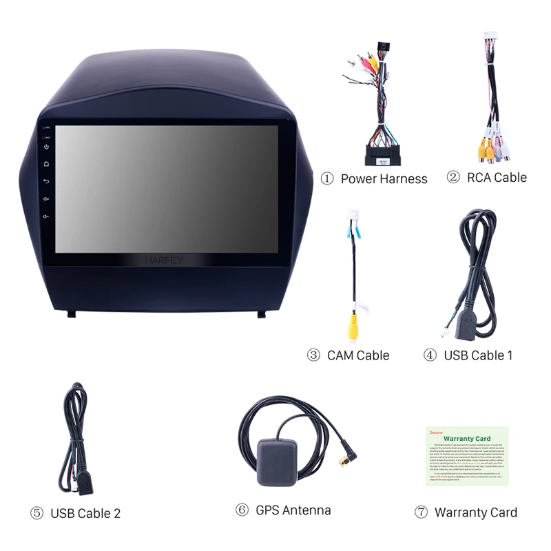 Harfey HD сенсорный экран Android 9.0 9 &quotРадио для 0 2009 2010-2015 Hyundai IX35 с GPS Sat Nav Bluetooth WIFI USB 2011 P