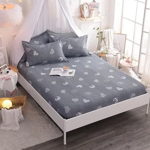 53 New Product 1pcs Cotton Printing bed mattress set with four corners and elastic band sheets - Цвет: tianxinbaobei