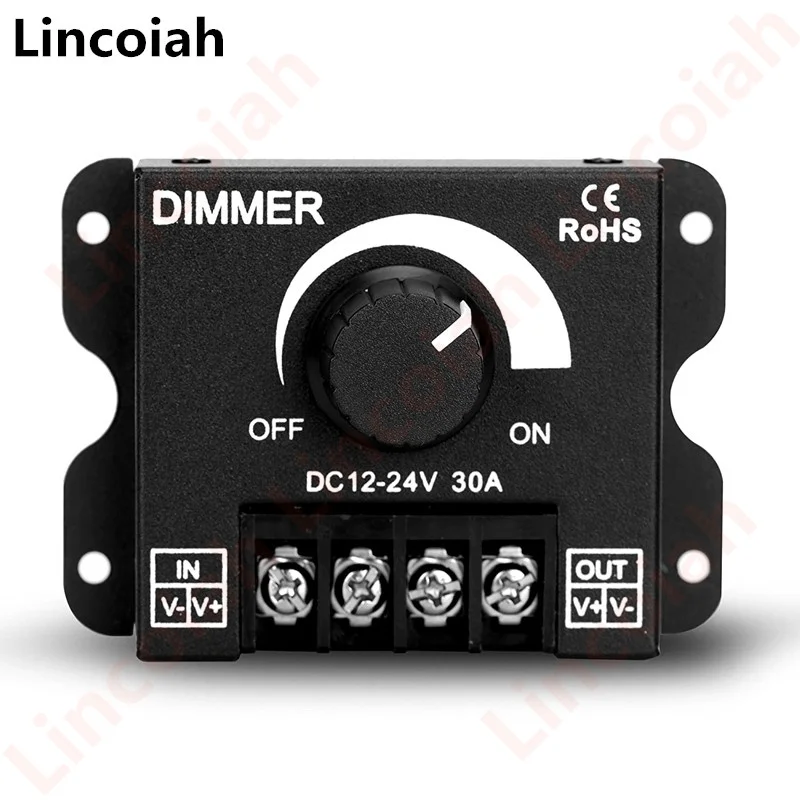 

DC 12V-24V LED Dimmer Switch 30A 360W Voltage Regulator Adjustable Controller For 5050 LED Strip Light Lamp LED Dimming Dimmers