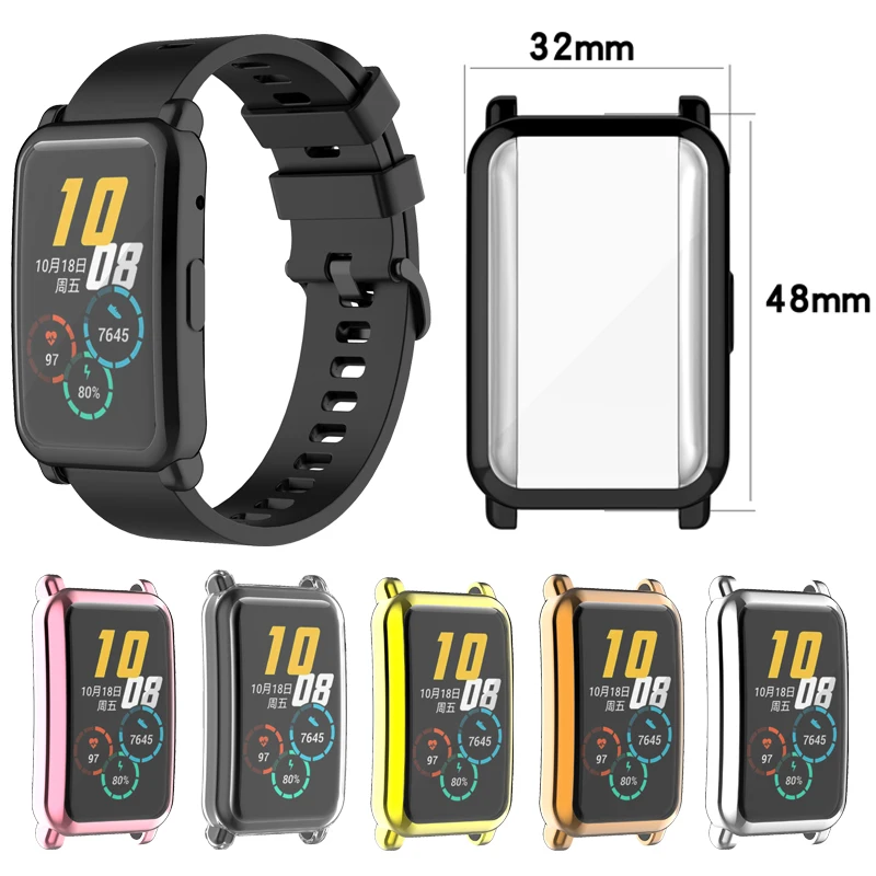 

Screen Protection Watch Case For Huawei Honor Watch ES TPU Soft Ultra-Thin Clear Protector Cover Shell Plating Color Watchcase