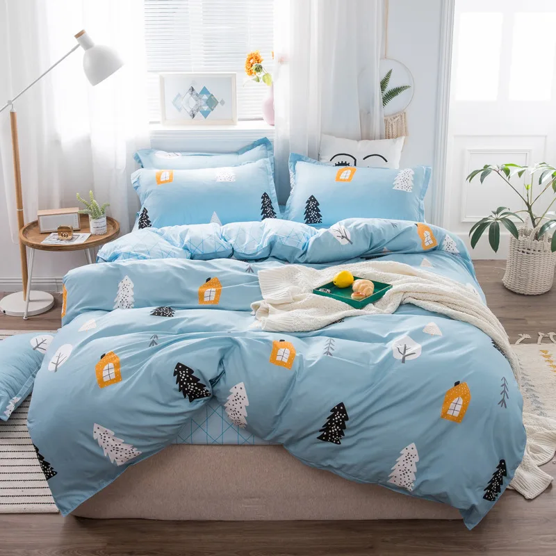 Комплект постельного белья в клетку с геометрическим принтом|Пододеяльник| |