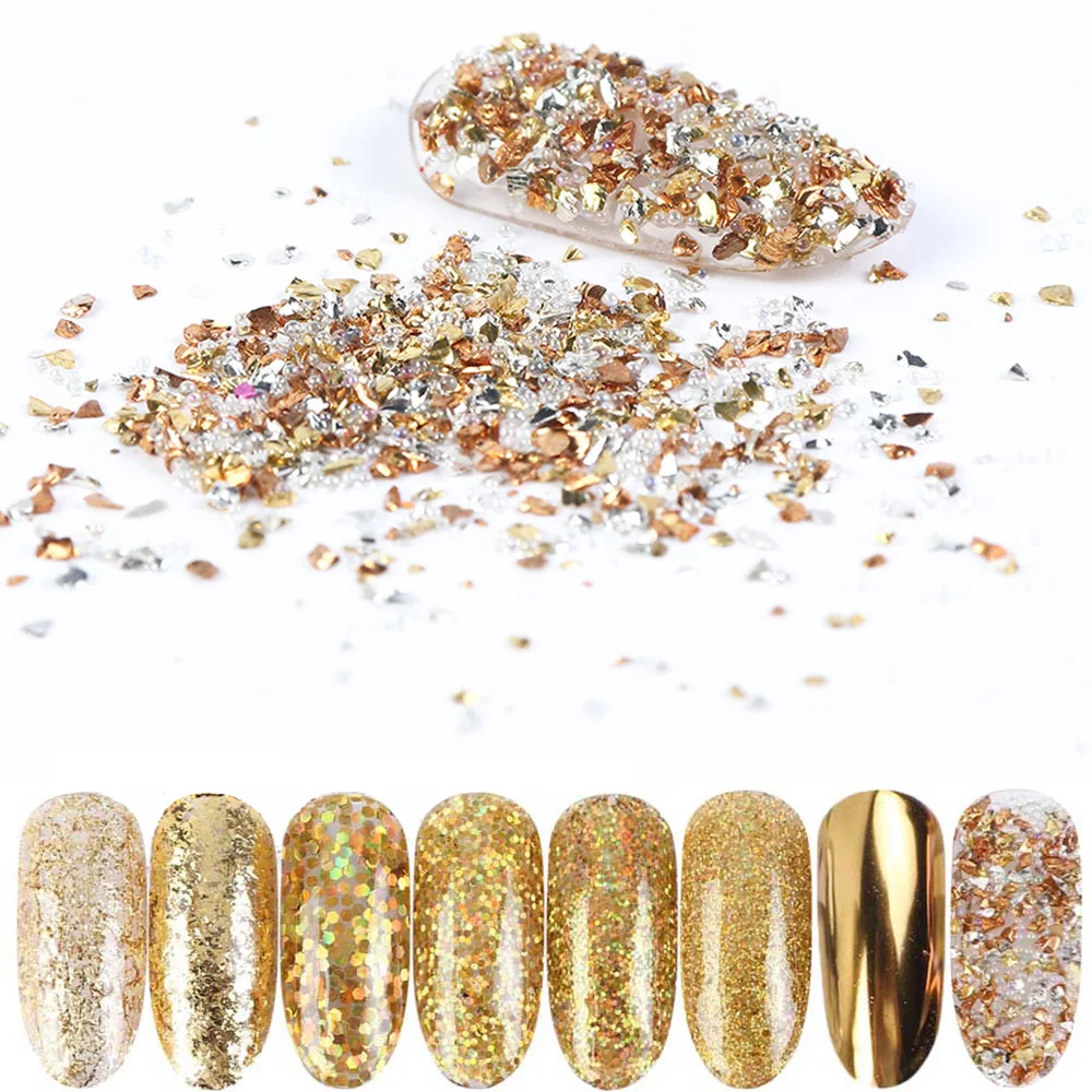 Фосфор мерцающий блеск для ногтей маникюрный блестящий порошок популярный