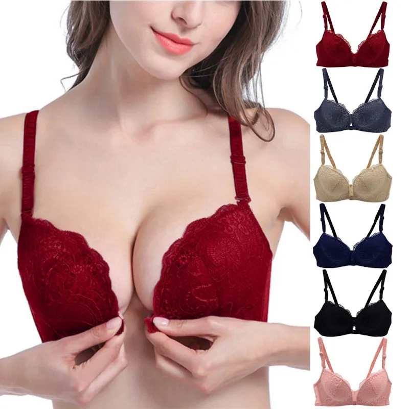 Пуш-ап сексуальный бюстгальтер с чашечками B летний кружевной вышивкой удобный