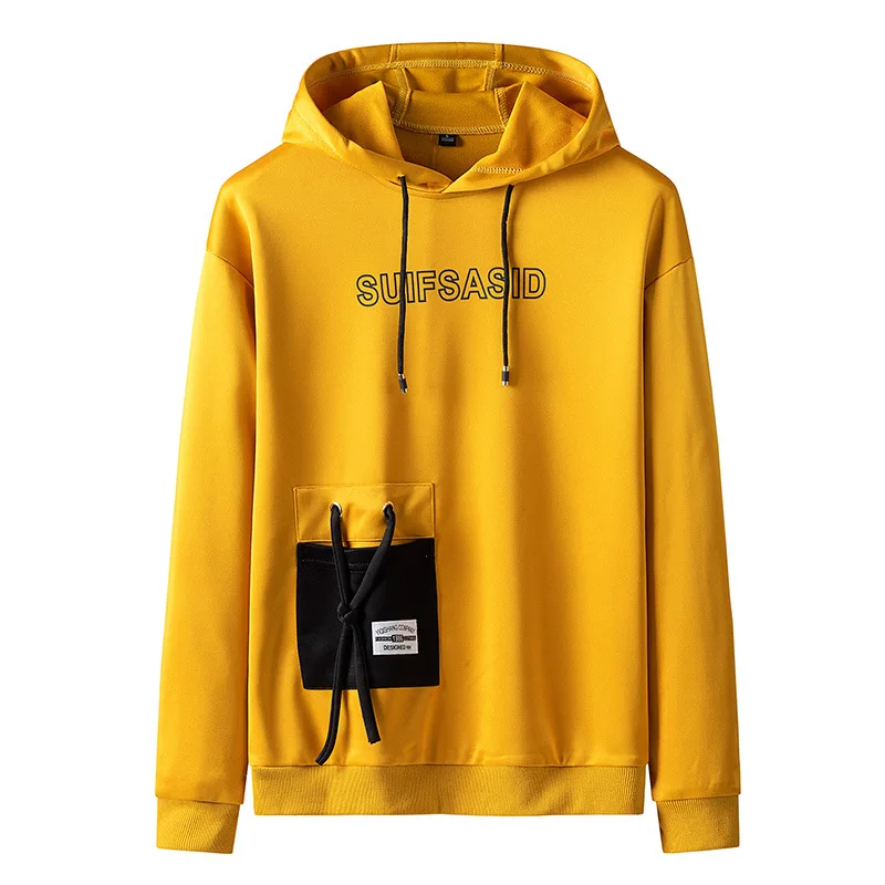 Толстовка мужская с капюшоном худи свободного покроя в стиле ретро принтом