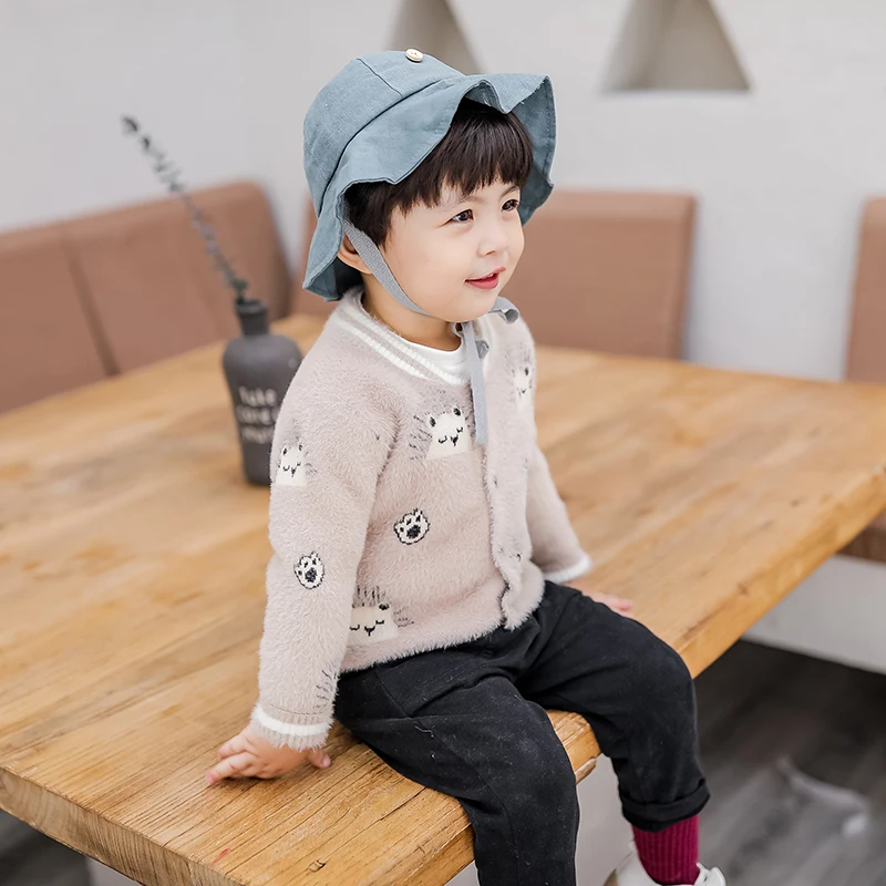 Кардиган для мальчиков вязаные свитера коллекция 2019 года детский пуловер в