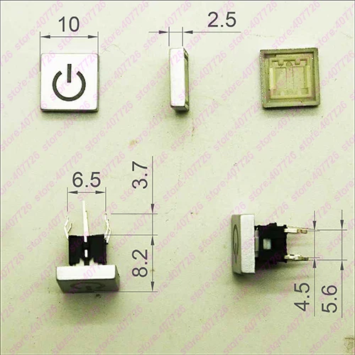 Фото 10 шт. 6x6x8.2 мм с мощной крышкой логотипом 6PIN DIP мгновенная кнопка такта Верхняя 10 шт. 6x6x8.2 мм с мощной крышкой логотипом 6PIN DIP мгновенная кнопка такта Верхняя