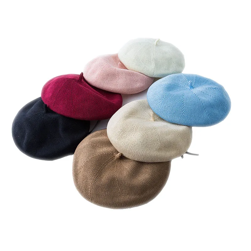 

Women's octagonal hat spring british retro cotton beret