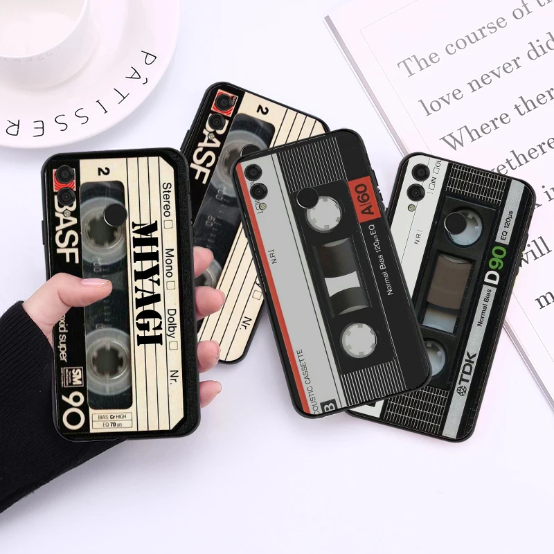 

Vintage Cassette Tape Retro Style Phone Case For Huawei Honor 7X 8X 8C 9 V9 9X 10 V10 10i V20 20 Lite 30 Pro Carcasa Back Cover