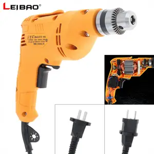 Ручная электрическая дрель-пистолет, 220 В, 580 Вт, с переключателем регулировки вращения и патроном 10 мм для перфорацииполировки