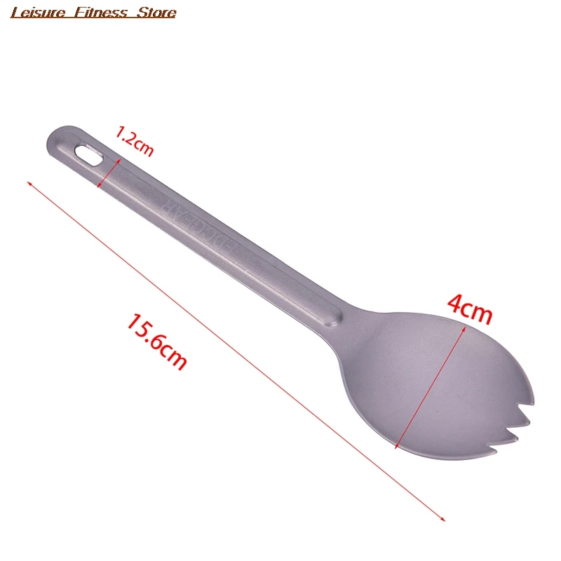 

1pc Titanium Fork Spoon Long Handle Outdoor Portable Matte Dinner Spork Cutlery Outdoor Camping Spork