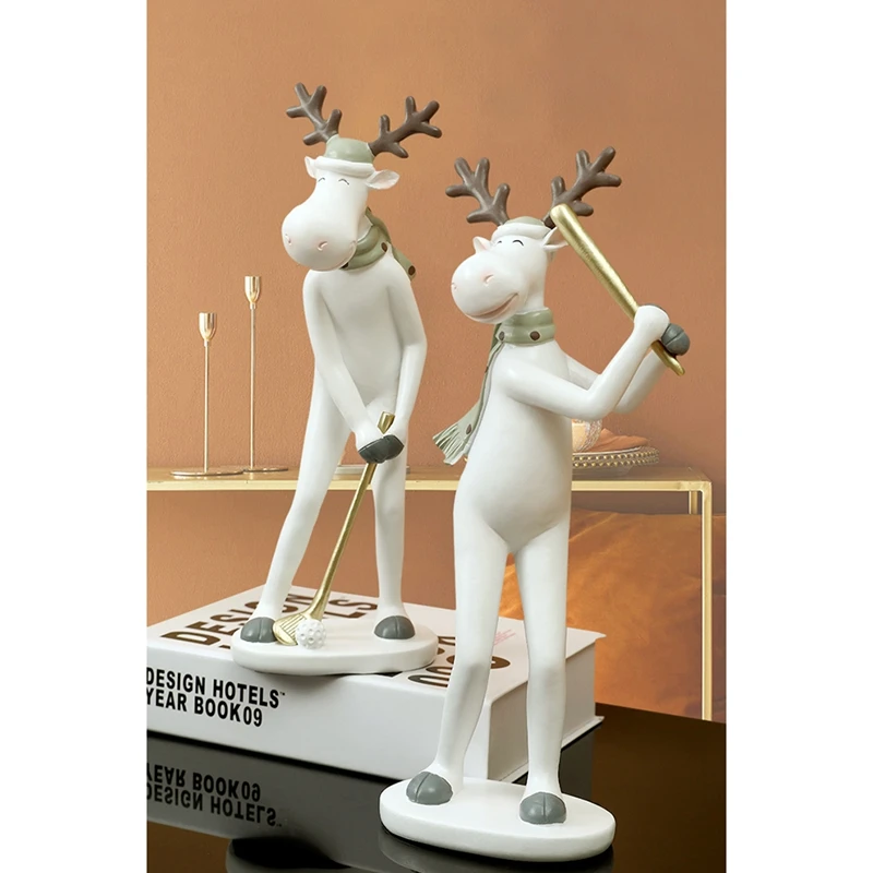 

Nordic Style Elk Ornaments Home Living Room Wedding Gifts Modern Minimalist Resin Crafts Room Wine Cabinet Decoration