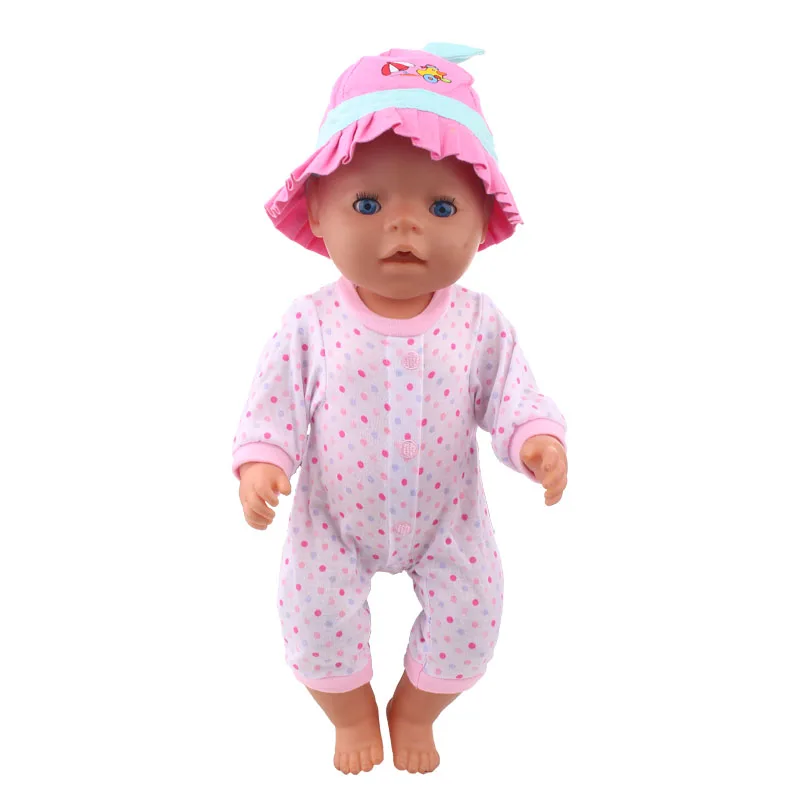 3 шт./компл. костюм + шапочка Одежда для кукол 43 см ухода за ребенком мам Baby Doll милые