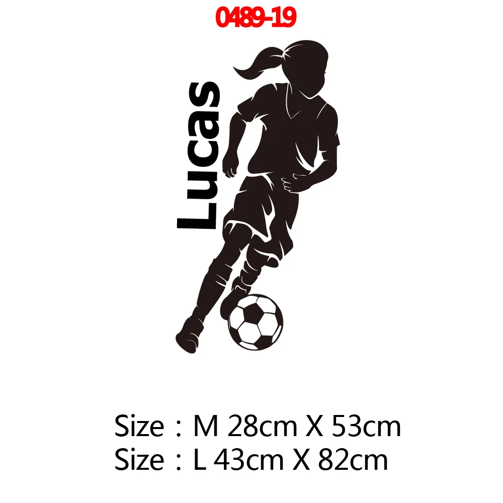 0489-19 Personalized Custom Name Sports Wall Sticker Football Basketball Hockey Player Home Decor For Living Room Art Decal Wallsticker - Color: 0489-19