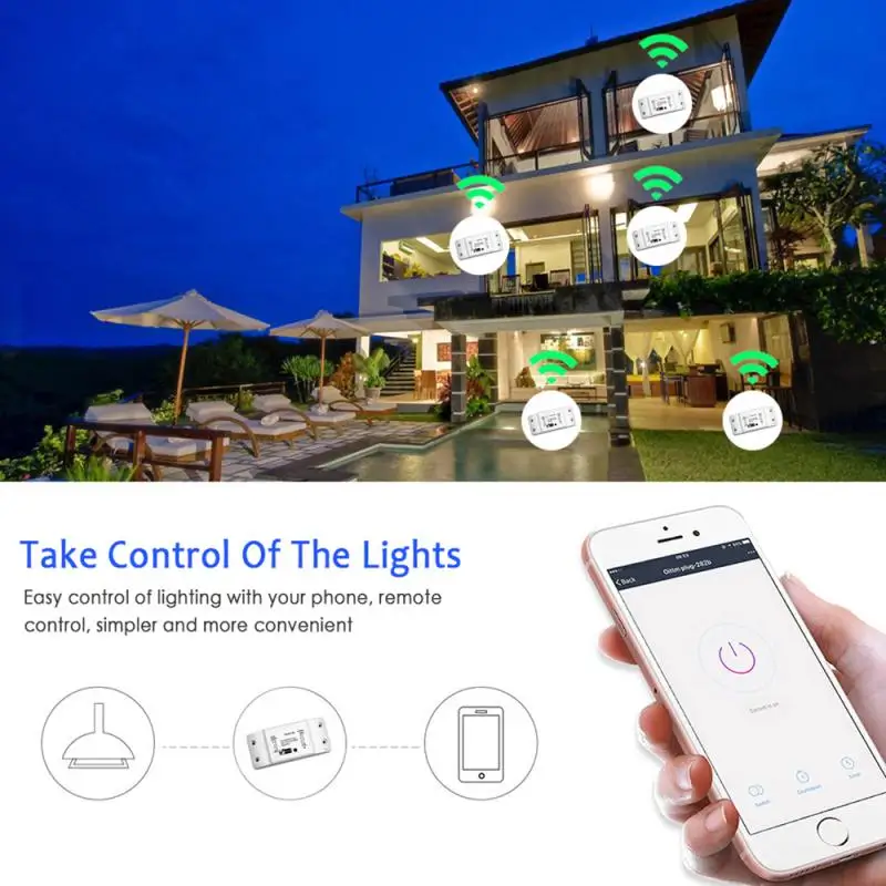 

DIY WiFi Smart Light Switch Universal Breaker Timer Smart Life APP Wireless Remote Control Works With Alexa Google Home