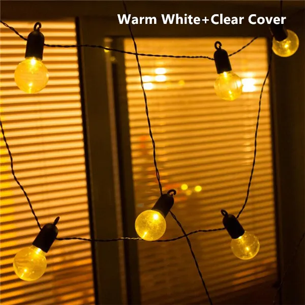 Warm White (13M) 13 м 50 led глобус вечерние рождественские гирлянды, молочные/прозрачные винтажные лампы, декоративные наружные гирлянды - Испускаемый цвет: Warm White (13M)