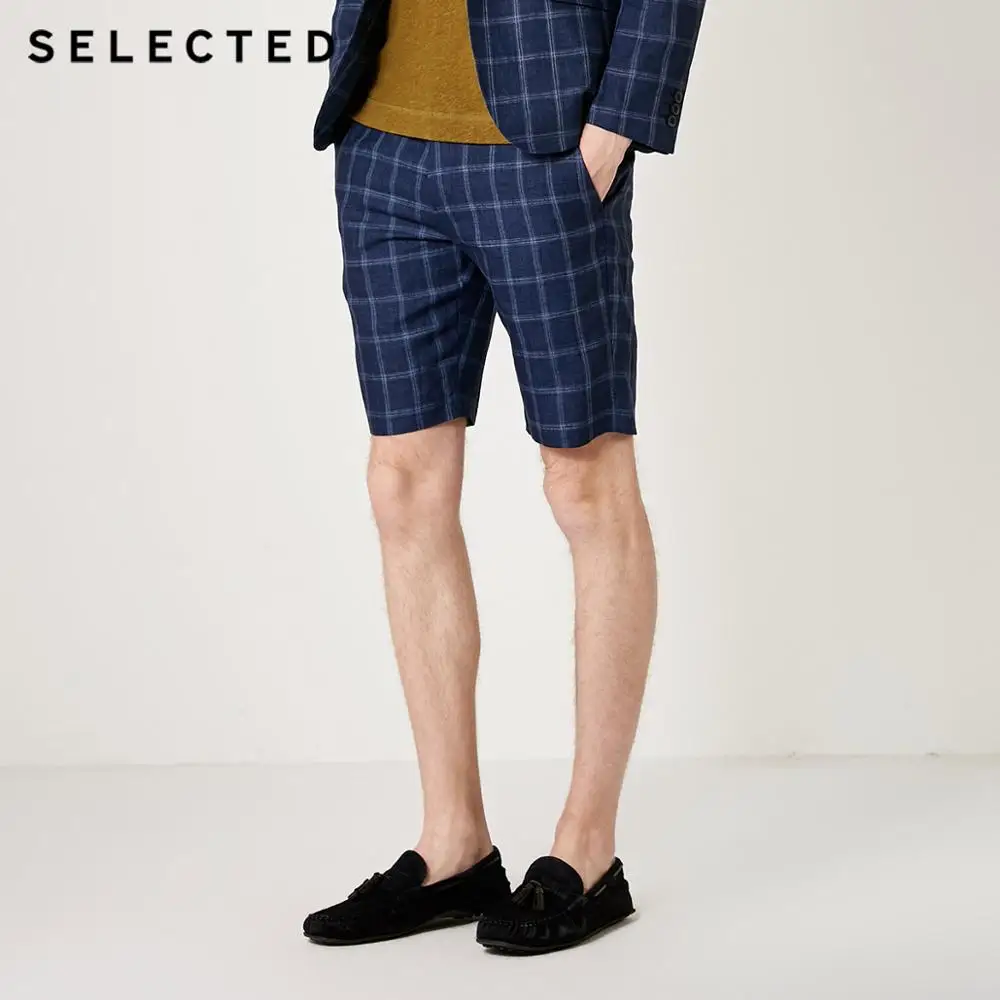 Шорты мужские облегающие в клетку до колена | Мужская одежда