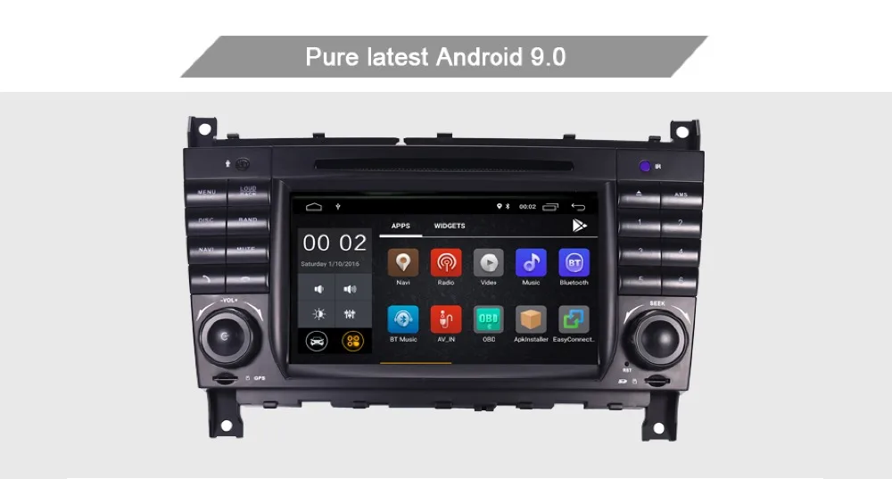 Android 9,0 автомобильный dvd-плеер для Mercedes Benz W203 W209 W219 a-класс A160 c-класс C180 C200 CLK200 C230 gps Радио стерео