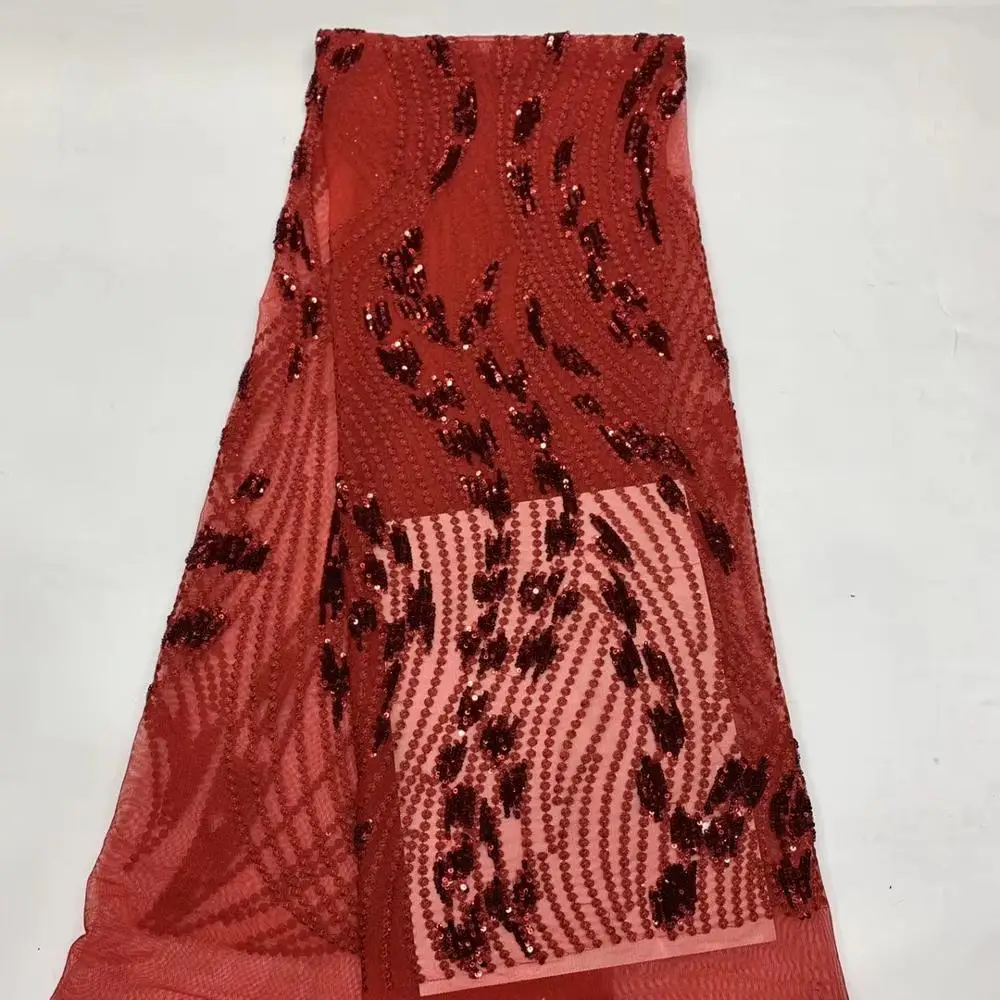 

beautiful african mesh lace fabric with sequins newcoming african embroidered french lace fabric with sequins QCMAY022