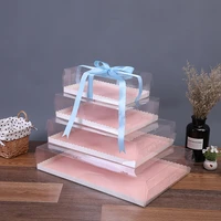 transparent pvc packaging box wholesale gift box for cakes strawberry cake numbers packing cases wedding favor boxes supplies