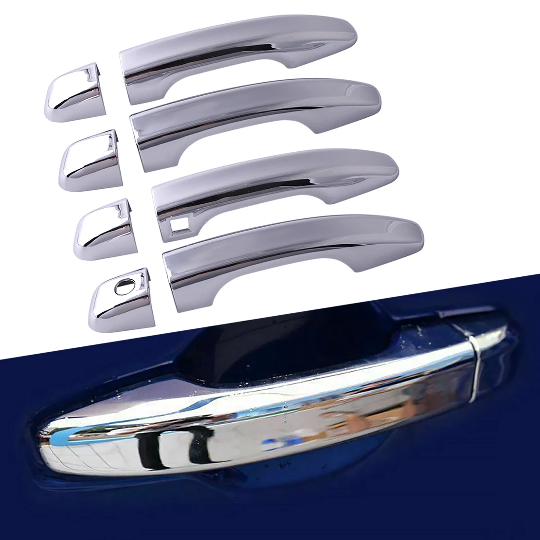 8 шт./компл. хромированная внешняя дверная ручка Крышка отделка W/Smart Keyhole Подходит