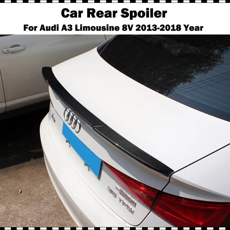 Задний спойлер из углеродного волокна крыло для audi A3 лимузин седан 2014 2018 8V CF