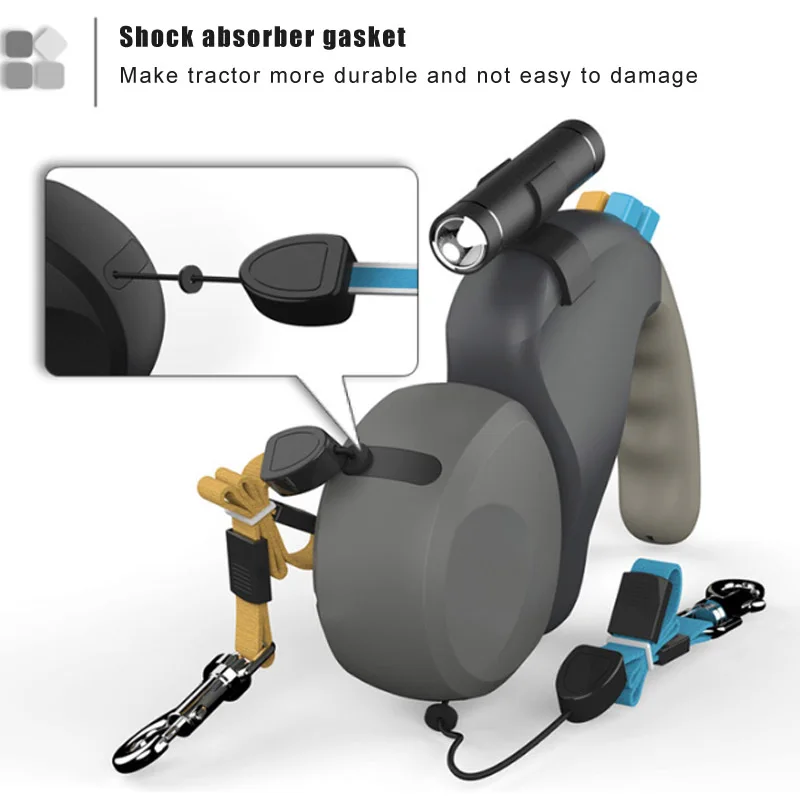 Hot Selling Automatic Retractable Pet Leash Dog Double Sides Rope with LED Light | Спорт и развлечения