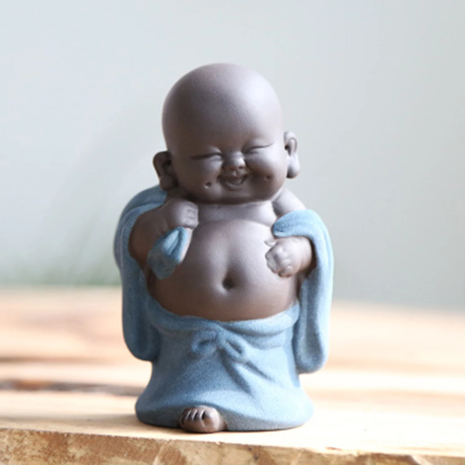 Ceramic Little Baby Monk Happy Buddha Statue Figurine Ornaments Dolls Arts | Дом и сад