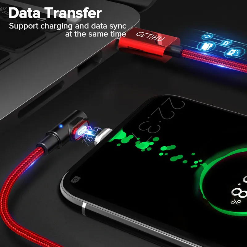 Магнитный кабель GETIHU 2 м 5 А Micro USB зарядное устройство Type-C быстрая зарядка