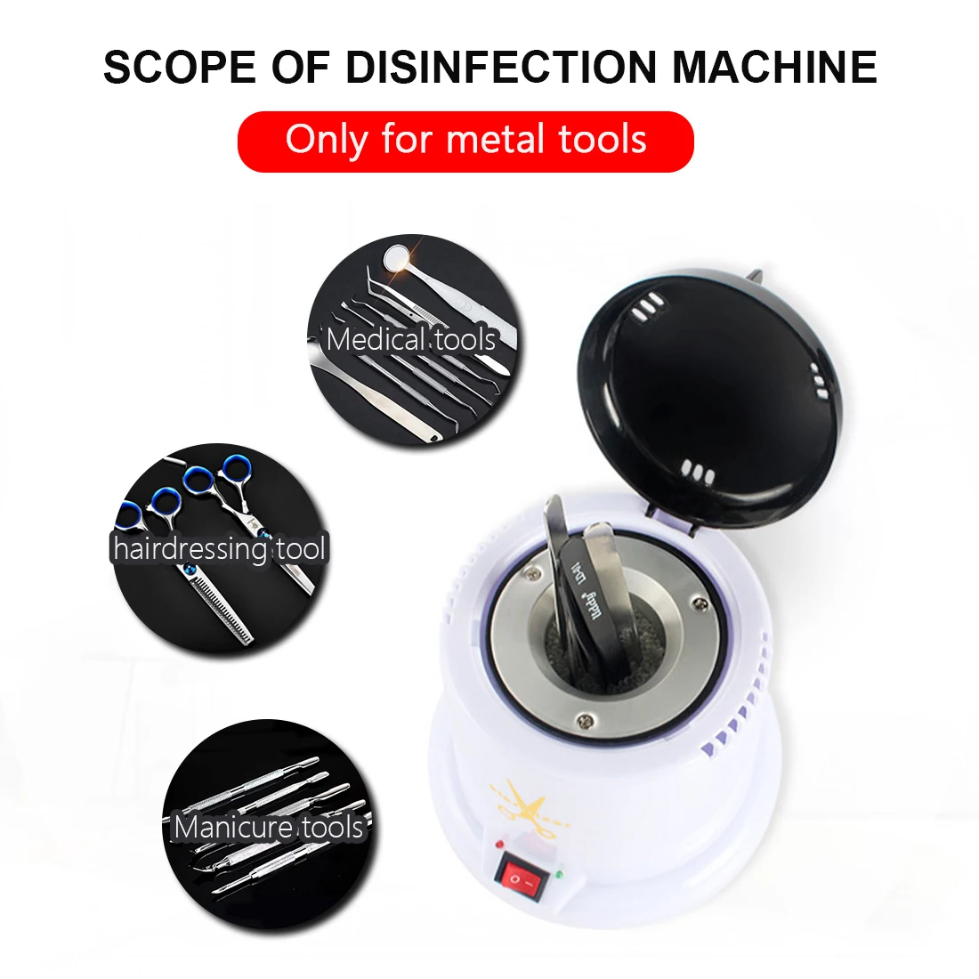 

Nail Tool Sterilizer Box for Nail Art Tool Storage Box High Temperature For Manicure Nipper Tattoo tools Disinfection Cabinet