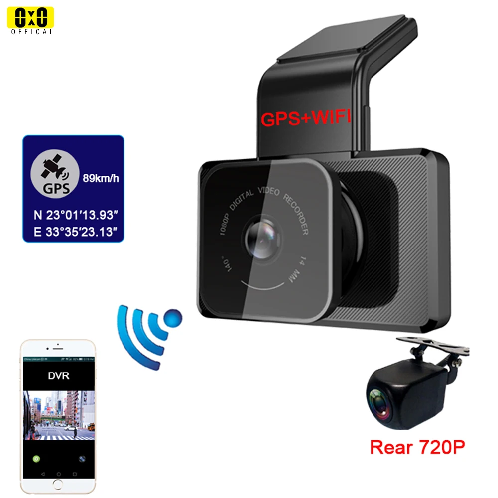 

Видеорегистратор автомобильный, 3 дюйма, GPS, WiFi