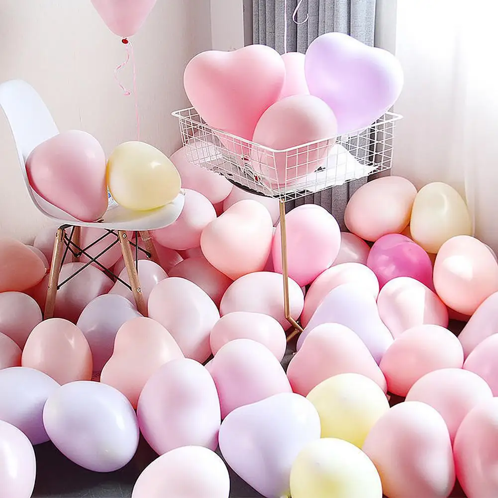 

Heart Ballons 100pcs 2.2g Macaron Heart Latex Balloons Wedding Marriage Birthday Party Decors Inflatable Helium