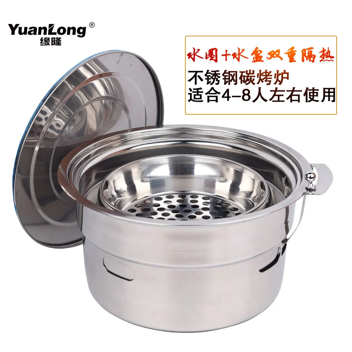 Корейский стиль дымовая углеродная печь большого размера коммерческий гриль для