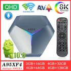 QHD ТВ a95x f4 ip ТВ Box Amlogic S905X4 RGB светильник ТВ Box Android 10, 4 ГБ, 64 ГБ, 32G 128G Декодер каналов кабельного телевидения 8K умный ip ТВ A95XF4 двухъядерный процессор Wi-Fi