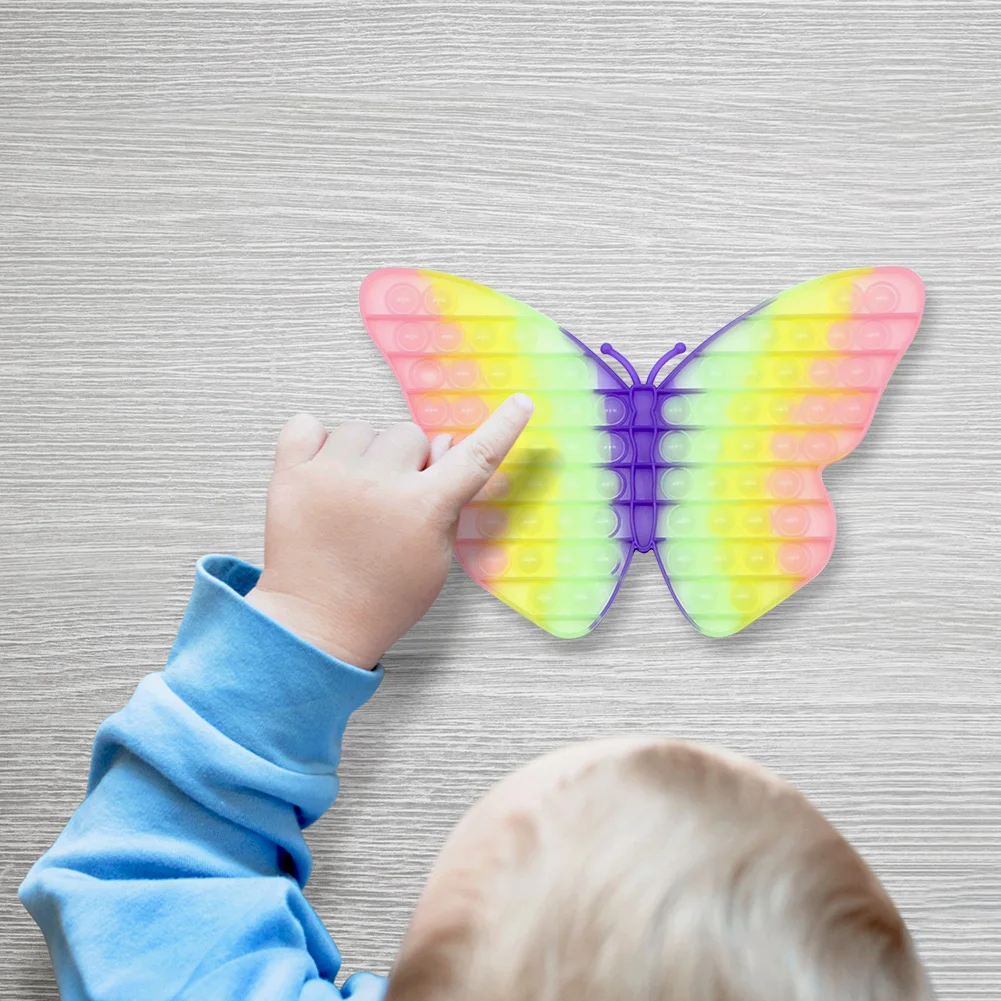 Juguetes sensoriales de burbujas de gran tama&ntilde;o para ni&ntilde;o, mariposa antiestr&eacute;s, juguete suave para apretar para autismo, necesidades especiales, 30/45cm-1