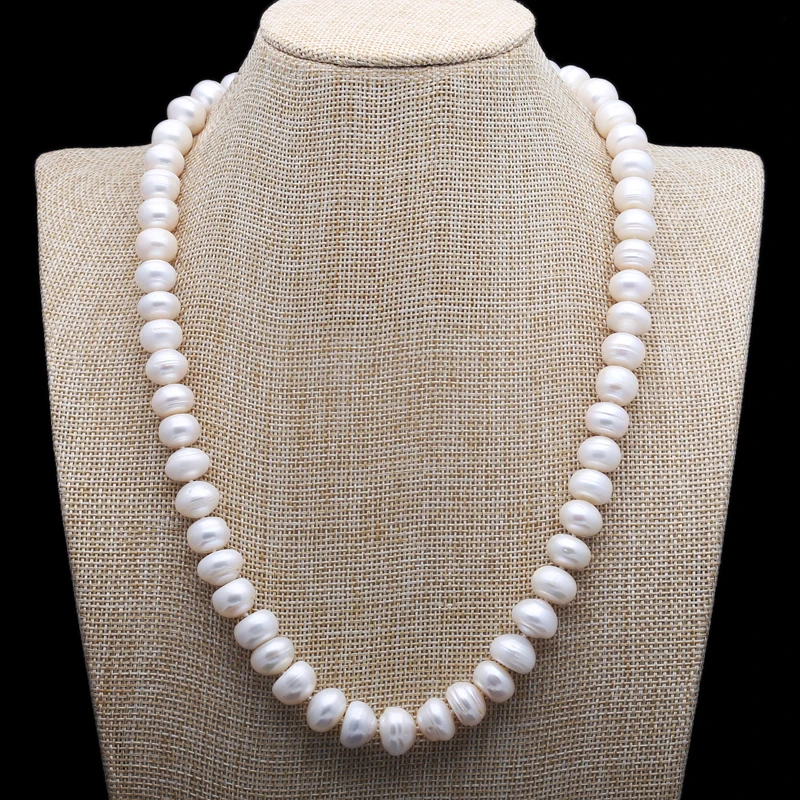 

Design 12-13mm 57 cm white freshwater pearl large steamed bread round beads pearl necklace sweater chain fashion jewelry