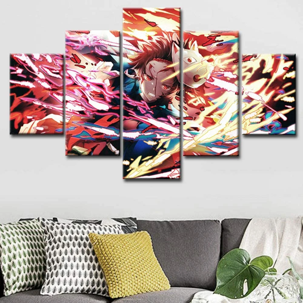 

5 Piece Wall Art Canvas Anime Manga Prints Vampire Hunter Figure Posters And Pictures Modern Living Room Decoration Paintings