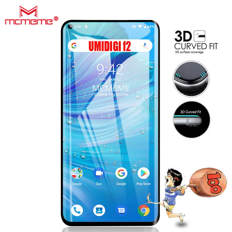 Полное покрытие экрана протектор для UMIDIGI F2 закаленное стекло на UMI F 2 Защитная