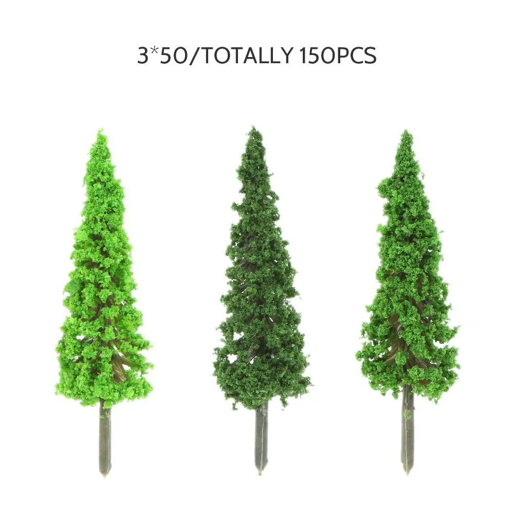 

150pcs Mini Architectural Plastic Green Trees Scale Models Garden Decoration Train Railways Landscape Scenery Layout Tree Toys