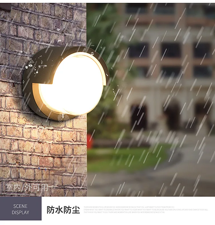 

Modern 12W AC 110V 220V LED Wall Light Aluminum Outdoor Waterproof IP65 Wall Lamp