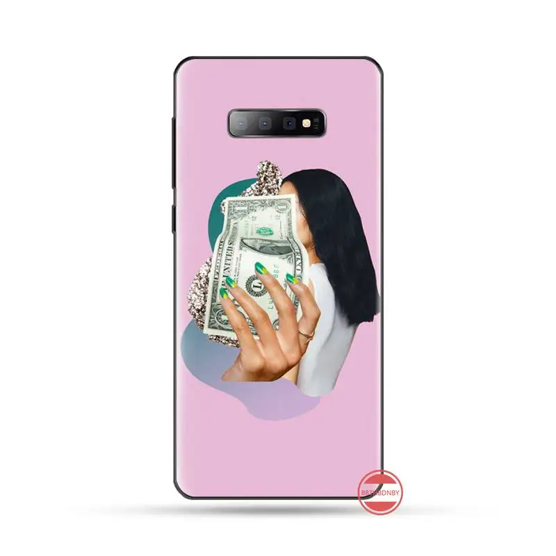 Make Money Black Head girl Rubber Phone Cover For Samsung S6 S7 edge S8 S9 S10 e plus A10 A50 A70 note8 J7 2017 | Мобильные телефоны