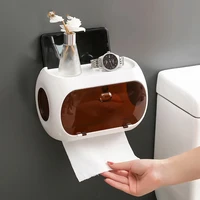 wall mounted high quality translucent clamshell waterproof toilet paper box paper towel storage box toilet bathroom supplie rack