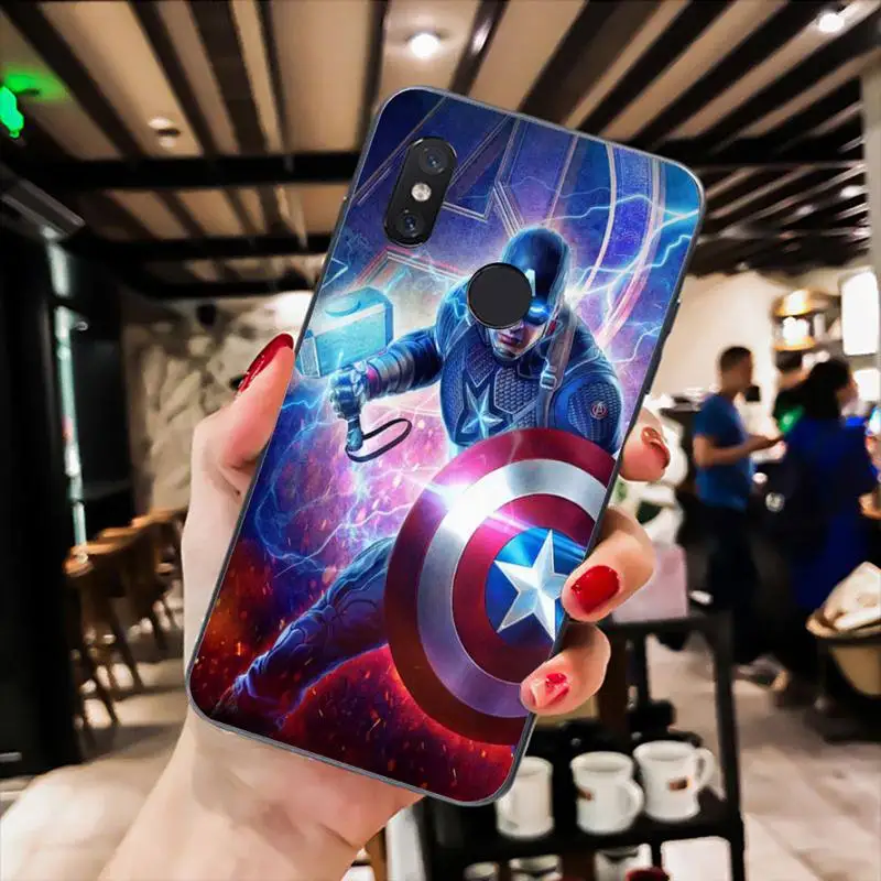 Чехол для телефона Captain For America черный силиконовый мягкий ТПУ чехол Redmi 9A 8A 7 6 6A Note 9 8