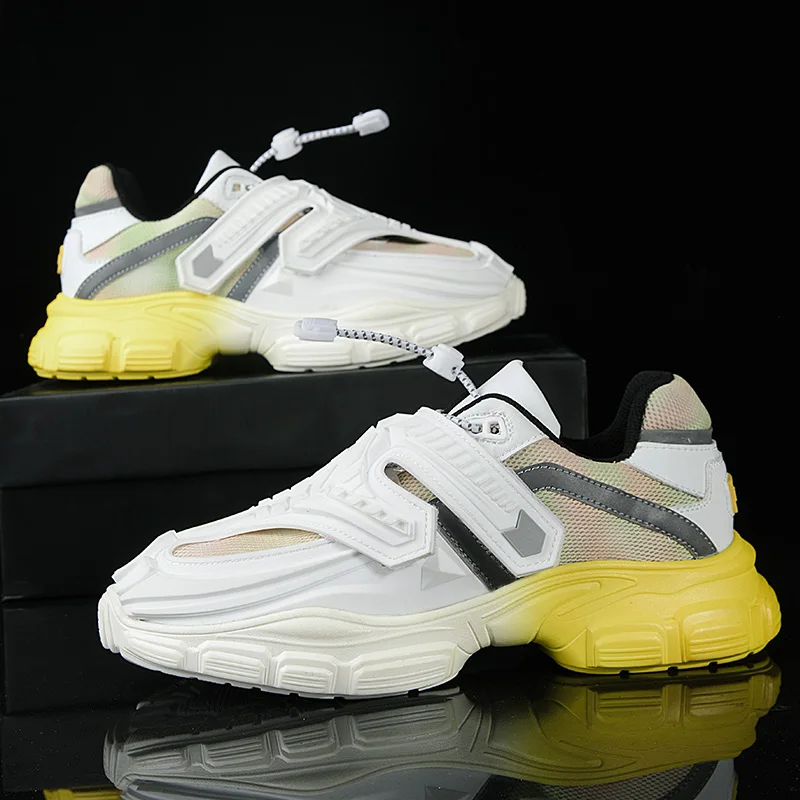 

New Men's Sports Running Shoes Breathable Mesh Comfortable Multi-Color Rubber Sole Platform Size 39-45 Men Fashion Casual Shoes