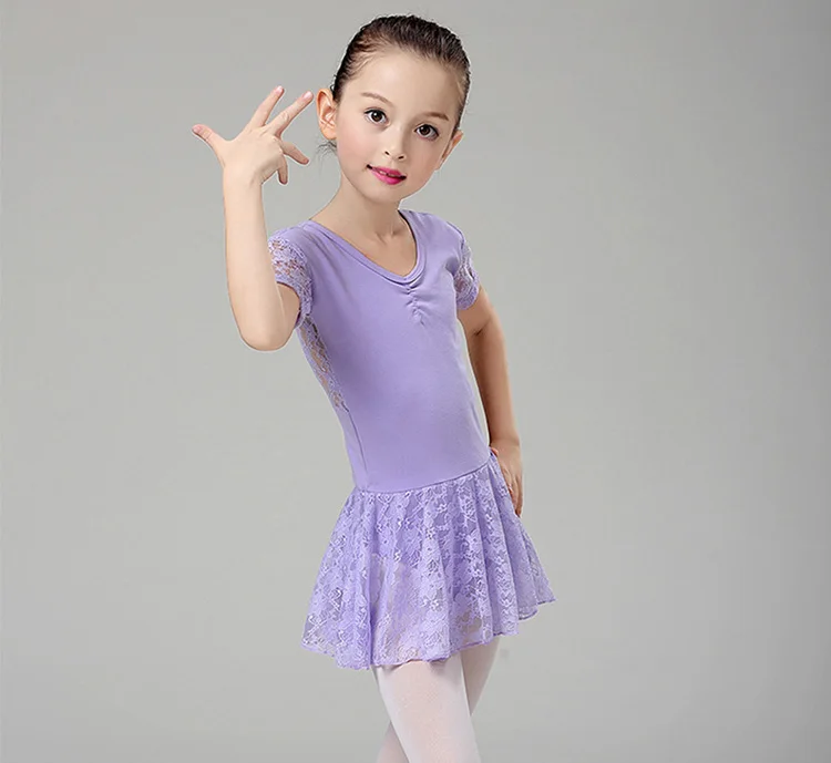 Кружевное балетное платье для девочек Детское трико Танцевальные костюмы-пачки