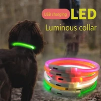 luminous dog collar led chargeable usb collar perro personalized dog collar accessories for large small medium pet supplies