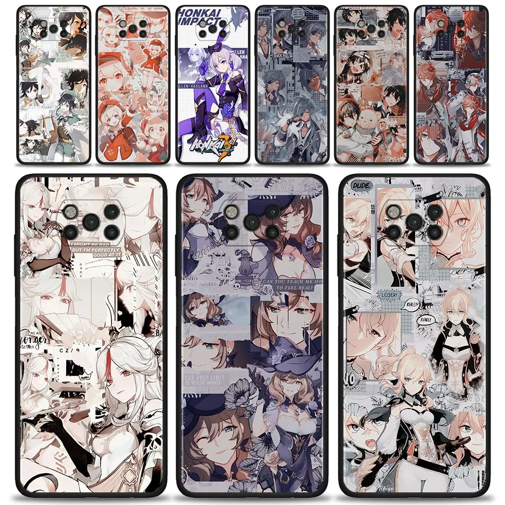 

Phone Case For Xiaomi Mi Poco X3 Pro F3 X3 GT M3 X3 NFC F1 M3 Pro 5G F3 GT Black Soft Silicon Cover Coque Shell Genshin Impact